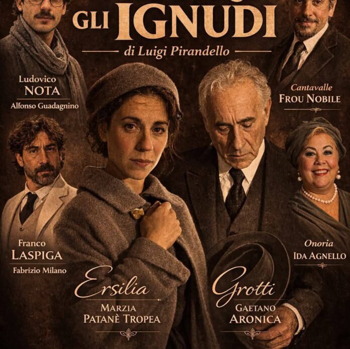 Ersilia Drei e il mostro dei media: la prima storica produzione del Parco della Valle dei Templi vestire gli ignudi pirandello