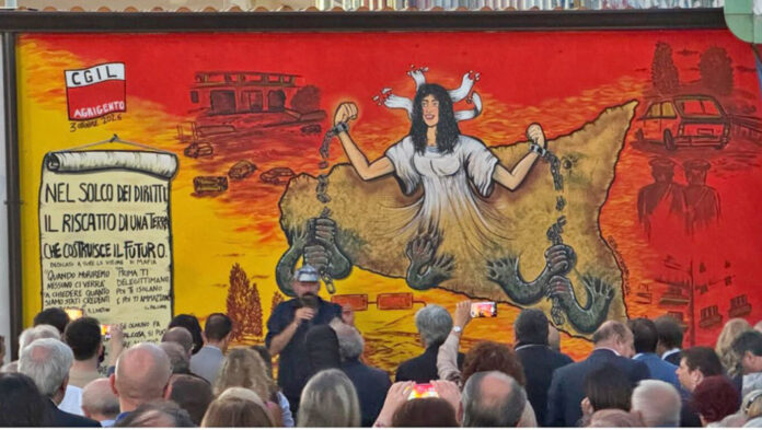 Piazzale Rosselli: svelato il murale”Nel solco dei diritti” in memoria delle vittime della mafia